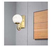 Applique da Parete, Lampada da Parete di Lusso in Marmo Naturale con Lampadina G9 - Applique da Comodino Moderne a Sfera Dorata per Camera da Letto e corridoio - Apparecchi di Illu