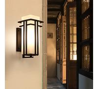 Applique da parete, lampada da parete esterna impermeabile E27 portico balcone lanterna da parete casa moderna patio vialetto applique da parete giapponese crema bianco vetro ombra cortile ponte