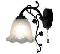 Applique da Parete Lampada da Parete in Ferro battuto per Giardino, Soggiorno, corridoio, Camera da Letto, Comodino, Specchio da Bagno con Interruttore di Illuminazione Impermeabile