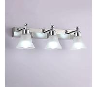 Applique da Parete Lampada da parete vintage industriale color argento, girevole, moderna, per specchio da bagno, luci da bagno sopra lo specchio, con paralume in vetro smerigliato, per cucina, corrid