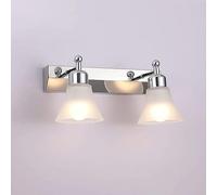 Applique da Parete Lampada da parete vintage industriale color argento, girevole, moderna, per specchio da bagno, luci da bagno sopra lo specchio, con paralume in vetro smerigliato, per cucina, corrid