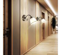 Applique da Parete Lampada da Soggiorno Vetro 1 Fiamma Corridoio Antico 2er Set [EEK: Inaditato]