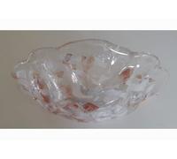 Applique da parete lampada in Vetro di Murano cristallo bianco e rosa con 1 luce