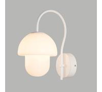 Applique da parete - Lampada interni con paralume in acrilico a 1 luce for arredamento rustico, ideale for soggiorno, camera letto e altro ancora(White)