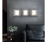 Applique da Parete Lampada Letto 3 Fiamma Cristalli LED L 42 CM