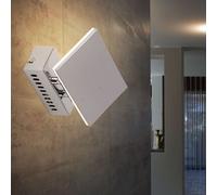Applique da Parete Lampada Letto Vetro Regolabile Argento LED H 10 CM