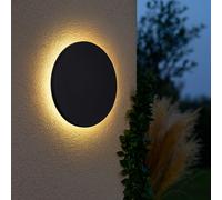 Applique da Parete Lampada Luce per Esterni Balcone Cct Rotondo Nero Diurna LED [EEK: Inaditato]