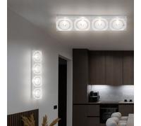 Applique da Parete Lampada Luci Soggiorno 4 Fiamma Vetro Satinato Cromo 2er Set [EEK: Non valutato]