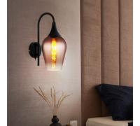 Applique da Parete Lampada Pavimento Vetro Soggiorno Rame LED Filamento H 36 CM [EEK: F]