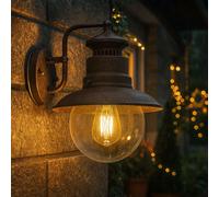 Applique da Parete Lampada per Esterni Balcone Lanterna Ruggine 1 Fiamma H 27 CM [EEK: Inaditato]