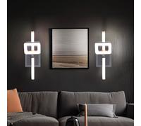 Applique da Parete Lampada Sala Pranzo Regolabile Argento LED L 25 CM 2er Set