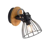 Applique da Parete Lampada Scrivania Industriale Letto Griglia di Legno Mobile [EEK: Inaditato]
