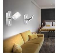 Applique da Parete Lampada Spot 2er Set Orientabile Satinato Bianco Caldo LED