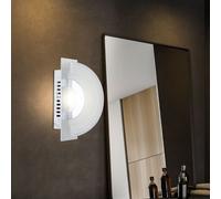 Applique da Parete Lampada Vetro Soggiorno Semi Sfera Alluminio LED L 20 CM