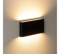 Applique da Parete LED 12W Lampada Moderna Rettangolare con Doppio Fascio Luminoso Up&Down 960 Lumen Luce Naturale 4000K per Interno Esterno IP54 (Nero)