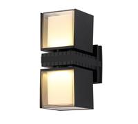 Applique Da Parete LED 24W Esterno Interno Design Doppio Cubo Girevole Nero IP65 [EEK: A++]