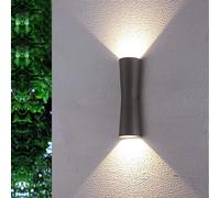 Applique da Parete LED COB 24W Nero Luce Up&Down Moderna IP65 Terrazza Giardino [EEK: A]