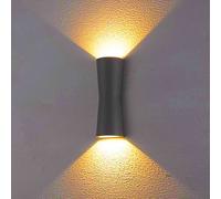 Applique da Parete LED COB 24W Nero Luce Up&Down Moderna IP65 Terrazza Giardino [EEK: A]