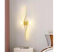 Applique da Parete LED Interno, Moderna Oro Lampada da Parete soggiorno Linea Lunga Up Down Lampada a Muro Alluminio 3 Colori Dimmerabili per Camera da Letto Soggiorno Corridoio 80cm