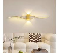Applique da Parete LED Interno, Moderna Oro Lampada da Parete soggiorno Linea Lunga Up Down Lampada a Muro Alluminio 3 Colori Dimmerabili per Camera da Letto Soggiorno Corridoio 120cm