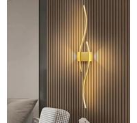 Applique da Parete LED Interno, Moderna Oro Lampada da Parete soggiorno Linea Lunga Up Down Lampada a Muro Alluminio 3 Colori Dimmerabili per Camera da Letto Soggiorno Corridoio 60cm