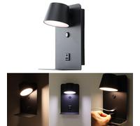APPLIQUE DA PARETE LED ORIENTABILE 6W NERO TONALITÀ REGOLABILE LUCI MODERNE INTE
