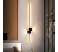Applique da parete lineare a LED moderna, striscia lunga nera in alluminio + ferro, 3 colori, applique da parete per camera da letto, comodino, corridoio, cucina, soggiorno, apparecchi di illuminazi