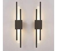 Applique da Parete lineare a LED Nera, Applique Lunghe, Set di 2 Decorazioni da Parete per Interni, Illuminazione da Parete per corridoio, Lampada da Parete Moderna nordica per Camera da Letto, c