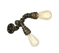 Applique da Parete Loft Nordic Retro Vintage Steampunk Applique da Parete con Interruttore 2 luci E27 Lampada da Parete a LED Applique Faretti per Camera da Letto Bagno Soggiorno Bar Luce di
