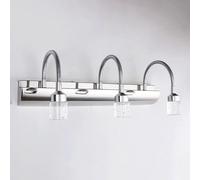 Applique da parete, luce for specchio LED, illuminazione for lavabo da bagno, 18 pollici, luce for specchio da bagno, trucco moderno, 3 vie, cromo, regolabile, montaggio a parete ,stile minimalista