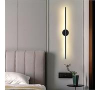 Applique da Parete Lunga per Interni, Moderna, a LED, Minimalista, con sensore di Movimento, Lampada da Interno in Acrilico Nero, per Interni, Soggiorno, Bagno, Porta d'ingresso, Camera da Letto