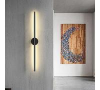 Applique da Parete Lunga per Interni, Moderna, a LED, Minimalista, con sensore di Movimento, Lampada da Interno in Acrilico Nero, per Interni, Soggiorno, Bagno, Porta d'ingresso, Camera da Letto