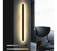 Applique da Parete Lunga per Interni, Moderna, a LED, Minimalista, con sensore di Movimento, Lampada da Interno in Acrilico Nero, per Interni, Soggiorno, Bagno, Porta d'ingresso, Camera da Letto