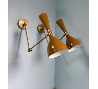 Applique da parete marrone metà secolo 50 italiano Stilnovo applique illumina...