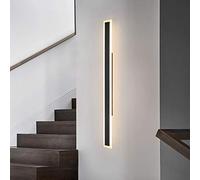 Applique da Parete Minimalista a Led, Lunga, Stile Nordico, Nera, per Interni, in Metacrilico, da Comodino, con 3 Temperature Di Colore, Moderna Decorazimurale, Applique per la Casa, 60 cm/60 cm