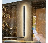 Applique da parete minimalista contemporanea LED per esterni lampada da parete lunga con telecomando da parete moderna dimmerabile luci da parete nere Inoor IP65 Apparecchio di illuminazione da parete
