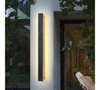 Applique da parete minimalista contemporanea, luci LED da esterno dimmerabili con telecomando, striscia lunga da giardino, illuminazione moderna per esterni, portici, patio, lampada con montaggio ner