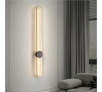 Applique da Parete Minimalista nordica, Illuminazione da Parete dimmerabile a 3 Colori, Lampada da Parete Moderna in Ferro con Paralume in Silicone for Camera da Letto, Bagno, Specchio(Gold,120CM)