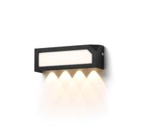 Applique da Parete Moderna a Fascio Lineare, Luce Bianca Calda da 8W per Esterni, con Struttura in Alluminio Pressofuso e Ampio Pannello Luminoso, Faretto da Esterno Impermeabile per Ingresso, Patio,