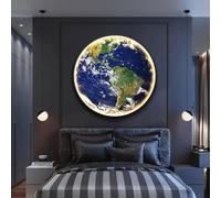 Applique da parete moderna a forma di luna, decorazione da parete con LED, pittura decorativa dimmerabile, sculture da parete per ingresso corridoio camera da letto soggiorno(B,80 * 80cm)