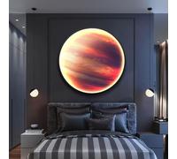Applique da parete moderna a forma di luna, decorazione da parete con LED, pittura decorativa dimmerabile, sculture da parete per ingresso corridoio camera da letto soggiorno(C,100 * 100cm)