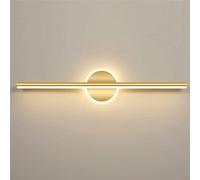 Applique da Parete Moderna a Led Lineare, Finitura Oro Spazzolato, Sopra lo Specchio, a Striscia Lunga, per Armadi, Camera da Letto e Bagno (60 Cm/23,62 Pollici)/40 Cm/15,7 Pollici