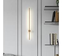 Applique da Parete Moderna a LED per Bagno - Lampada da toeletta Nera Girevole a 350° con Finitura Oro Spazzolato, Luce per Specchio Bianco Freddo da 60 cm, Perfetta per bagni contemporanei