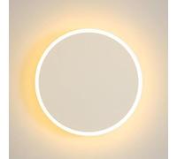 Applique da Parete Moderna a LED Rotonda a LED da Comodino con Paralume in Acrilico Geometrico a 3 Colori, Circolare Bianco per corridoio, Studio, Camera da Letto (61 cm)