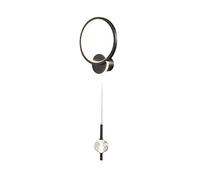 Applique da Parete Moderna ad Anello, Lampada da Parete a LED Circolare con Pendente in Cristallo, Lampada a Sospensione con Finitura Nera, Luce Decorativa per Interni a Luce Calda, Elegante