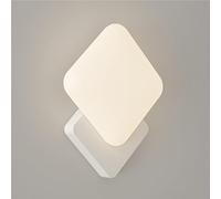 Applique da Parete Moderna Bianca for Interni da 16 W, 3 modalità di Colore, in Acrilico, Lampada da Parete, Comodino, Luce da Parete for Soggiorno, Camera da Letto, Bagno(Rhombic)