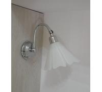 Applique da parete moderna classica cromata in vetro braccio orientabile 1 Luce