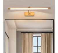 Applique da Parete Moderna con Braccio Girevole Regolabile A 270° Specchio Lampada da Parete Striscia Lunga in Acrilico per Corridoio Bagno (Luce Calda Color Rame 80 cm)