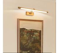 Applique da Parete Moderna con Braccio Girevole Regolabile A 270° Specchio Lampada da Parete Striscia Lunga in Acrilico per Corridoio Bagno (Luce Neutra Color Rame 40 cm)