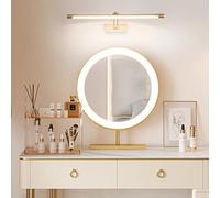 Applique da Parete Moderna con Braccio Girevole Regolabile A 270° Specchio Lampada da Parete Striscia Lunga in Acrilico per Corridoio Bagno (Luce Rame 40 cm)